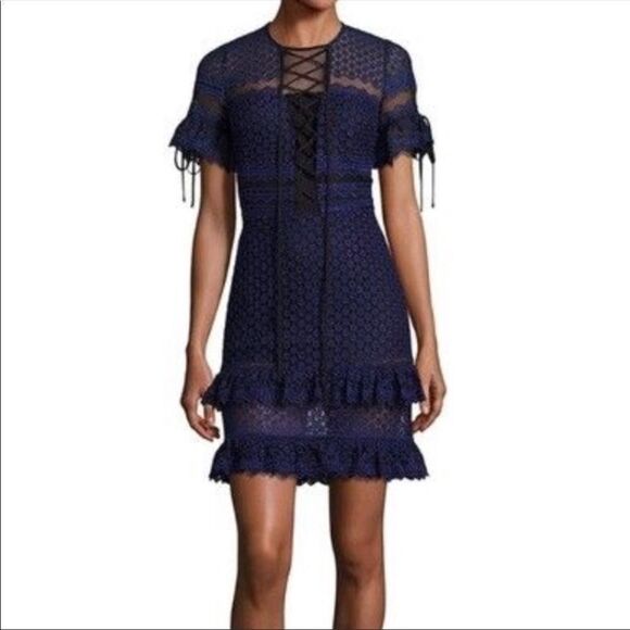 NWT Parker Ultraviolet Ruffle Lace Dress Size XS - Picture 3 of 14